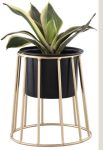 Designer Metallic Cylindrical Planter White | Grey | Black ( Set of 1)