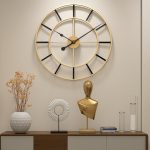 Modern 24" Gold & Black Metal Wall Clock