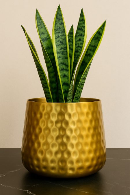 Elegant Gold Metal Planter