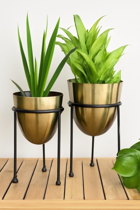 Modern Metallic Planters (Set of 2)